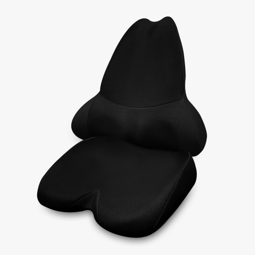 베네폼 메모리폼 키높이방석 사무실 의자 등받이 방석 쿠션 세트 블랙	